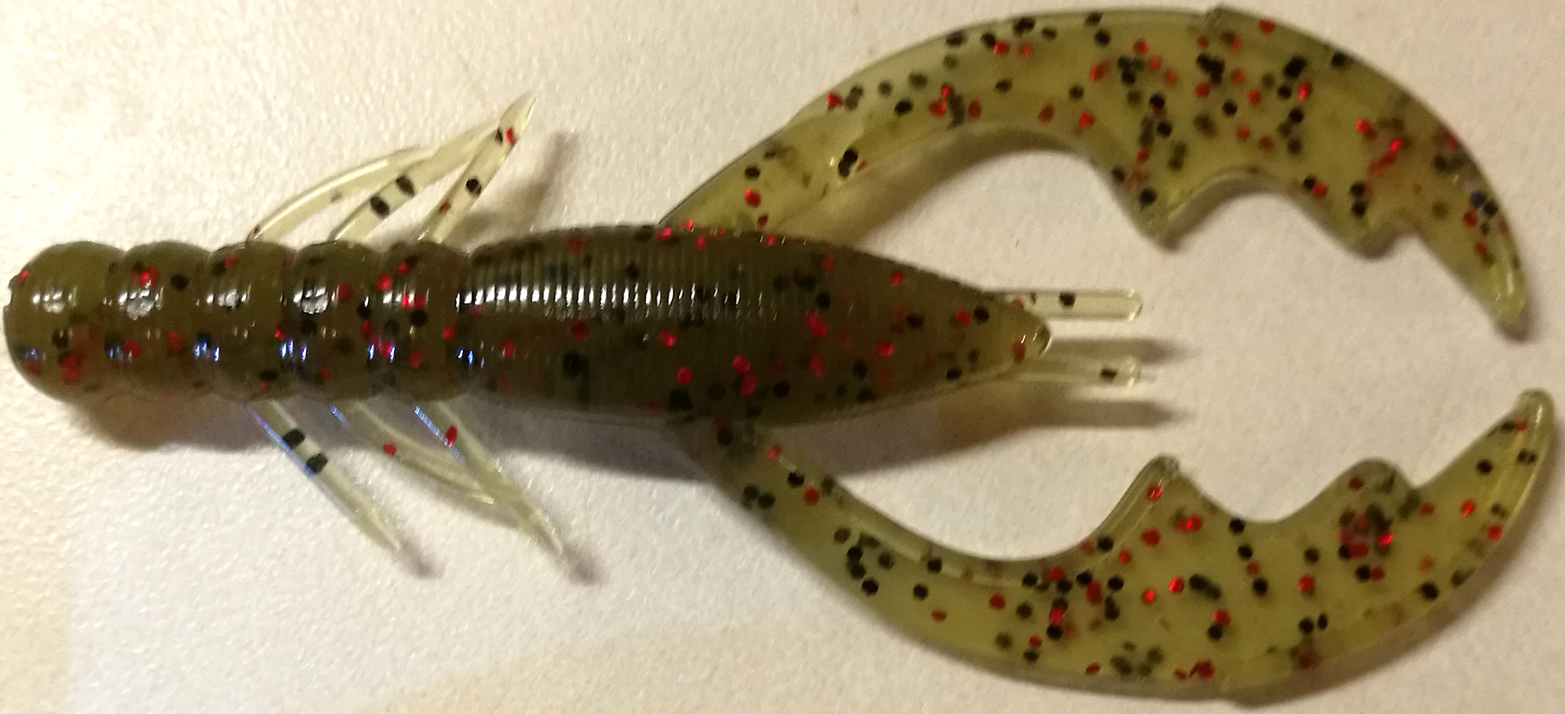 MG Lures Smallie Craw, watermelonseed red flake